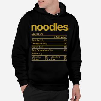 Noodles Nutrition Facts Funny Thanksgiving Christmas Food Hoodie | Crazezy