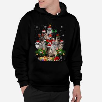 Norwegian Elkhound Christmas Tree Lights Funny Dog Xmas Gift Sweatshirt Hoodie | Crazezy UK