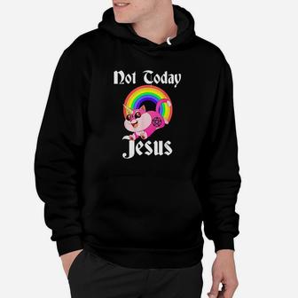 Not Today Jesus Cat Rainbow Hoodie | Crazezy UK