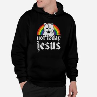 Not Today Jesus Rainbow Cat Hoodie | Crazezy DE