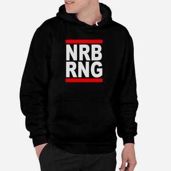 NRB RNG Schriftzug Schwarzes Hoodie im Blockdesign, Coole Streetwear - Seseable