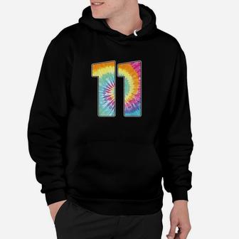 Number 11 Team Event Or 11Th Birthday Tie Dye Gift Hoodie | Crazezy
