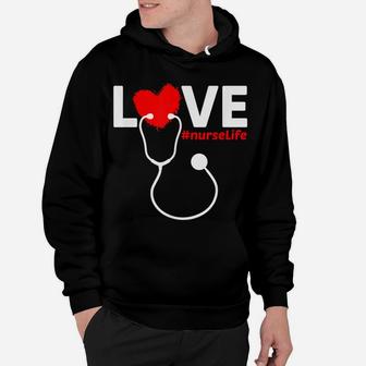 Nurse Life Rn Lpn Cna Healthcare Heart Funny Mothers Day Hoodie | Crazezy