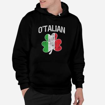 O'alian Italian Shamrock Flag Italy Pride Irish Hoodie - Thegiftio UK