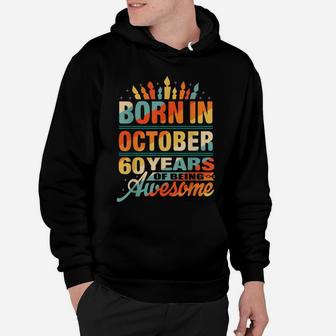 October 1961 60 Year Old 60Th Birthday Gift Candle Graphic Hoodie | Crazezy
