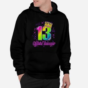 Official Teenager In Rainbow Colors 13Th Birthday Hoodie | Crazezy