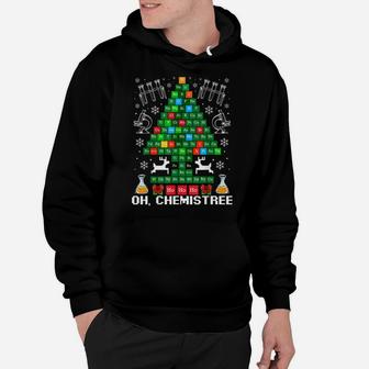 Oh Chemistree Christmas Chemistry Science Periodic Table Hoodie | Crazezy