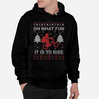 Oh What Fun It Is To Ride Bicycle Christmas Hoodie | Crazezy