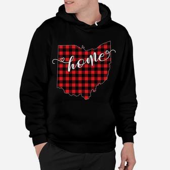 Ohio Oh State Outline Home Christmas Red Buffalo Plaid Gift Hoodie | Crazezy UK