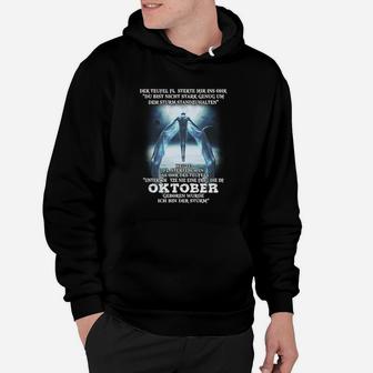 Oktober Geburtsmonat Schwarzes Hoodie, Fantasie Statement Design - Seseable