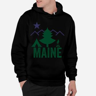 Old Maine State Flag 1901 Pine Tree Star Camping Hoodie | Crazezy DE