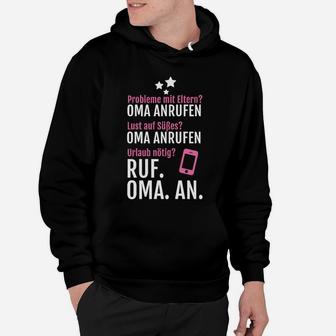 Oma Ratgeber-Themen Hoodie, Lustiges Ruf Oma an Statement - Seseable