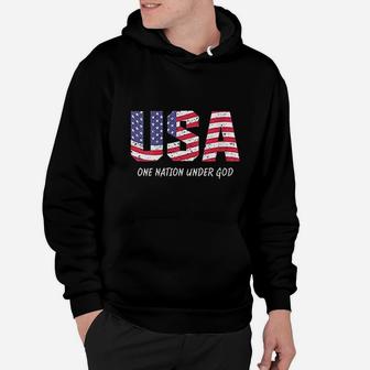 One Nation Under God American Flag Usa Hoodie | Crazezy