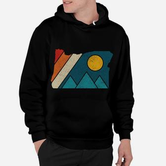 Oregon Vintage State Map Mountains Hiking Nature Pride Gift Hoodie | Crazezy