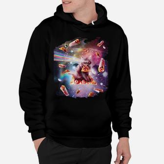 Outer Space Pizza Cat - Rainbow Laser, Taco, Burrito Hoodie | Crazezy