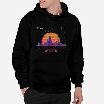 Outrun Synthwave Sunset Fast Car Aesthetic Hoodie - Thegiftio