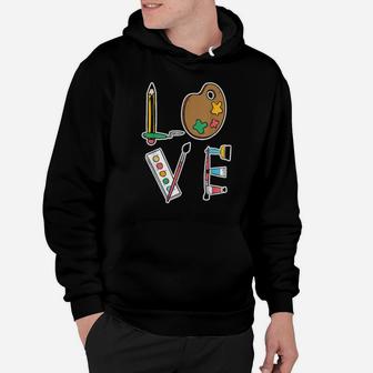Painting Brush Paints Painter Valentines Day Drawing Artist Hoodie - Monsterry CA