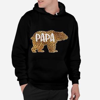 Papa Bear Cheetah Leopard Print Gift Dad Father Gift Hoodie | Crazezy