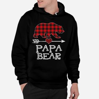 Papa Bear Christmas Pajama Red Plaid Buffalo Family Gift Hoodie | Crazezy AU