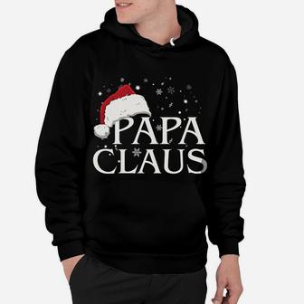 Papa Claus Santa Hat Christmas Family Group Matching Pajama Hoodie | Crazezy