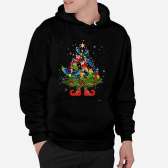 Parrots Christmas Tree Lights Funny Santa Hat Lover Hoodie | Crazezy