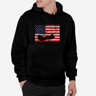 Patriotic Ch-47 Chinook Helicopter American Flag T-shirt Hoodie - Thegiftio UK