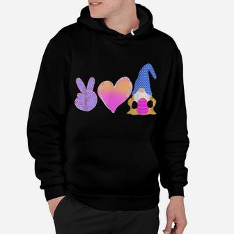 Peace Love Gnome Holding Easter Egg Love Easter Gnome Hoodie | Crazezy