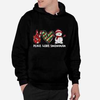 Peace Love Santa Snowman Family Matching Christmas Pajamas Hoodie | Crazezy