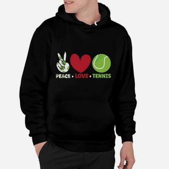 Peace Love Tennis Funny Tennis Lover Shirt Tennis Player Hoodie | Crazezy