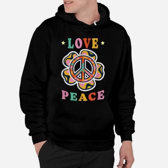 Peace Sign Flower Love Peace Hippie Costume 60S 70S Hoodie | Crazezy