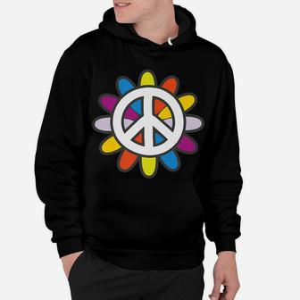 Peace Sign Love Flower 60S 70S Tie Dye Hippie Costume Gift Hoodie | Crazezy