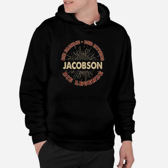 Personalisiertes Legends Hoodie mit Nachname Jacobson, Unikat Familien Tee - Seseable