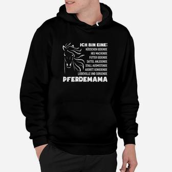 Pferdemama Schwarzes Hoodie, Motiv für Pferdeliebhaber - Seseable