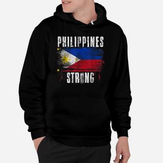 Philippines Strong Distressed Flag - Filipino Pride Hoodie | Crazezy