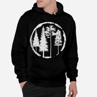 Pine Tree Forest Silhouette Vintage Hoodie | Crazezy UK