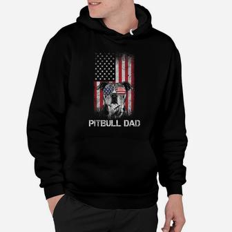 Pitbull American Flag 4Th Of July Pitbull Dad Dog Lover Hoodie | Crazezy