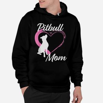Pitbull Gifts For Pitbull Lovers Cute Pitbull Mom Pink Heart Hoodie | Crazezy