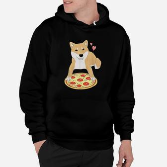 Pizza Shiba Inu Dog Hearts Doggo Meme Hoodie | Crazezy