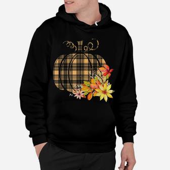 Plaid Pumpkin Flower Autumn Fall Graphic Gift Hoodie | Crazezy AU