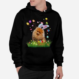 Pomeranian Pet Dog Hunting Egg Tree Bunny Easter Day Hoodie | Crazezy