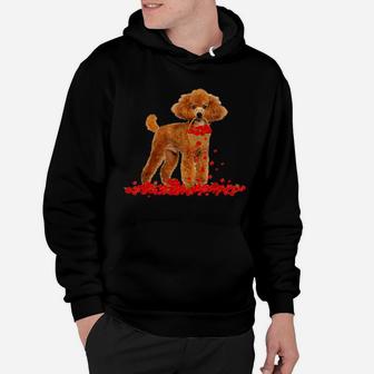 Poodle Valentine's Day Dog Dad Dog Mom Flowers Hoodie - Monsterry DE