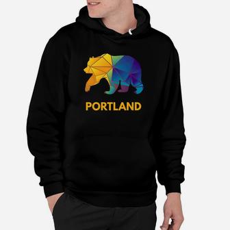 Portland Low Poly Bear Portland Oregon Hoodie - Thegiftio UK