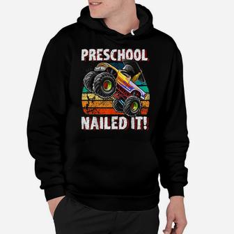 Preschool Monster Truck Retro Graduation Cap Gift For Boys Hoodie | Crazezy