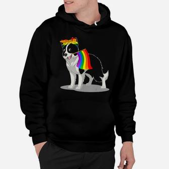 Pride Lgbt Flag Gay Be Lesbian Border Collie Lover Gifts Hoodie - Monsterry