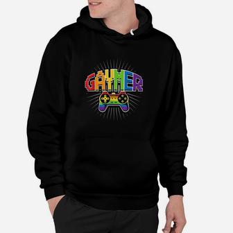 Pride Rainbow Flag Gaming Hoodie | Crazezy