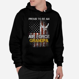 Proud Air Force Grandpa Funny American Flag Hoodie | Crazezy