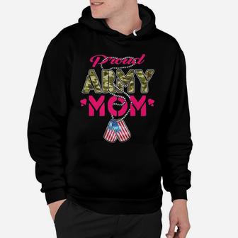 Proud Army Mom Us Flag Camo Dog Tags Military Mother Hoodie | Crazezy DE
