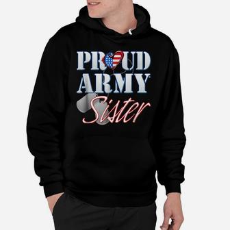 Proud Army Sister American Flag Dog Tag Shirt Women Hoodie | Crazezy