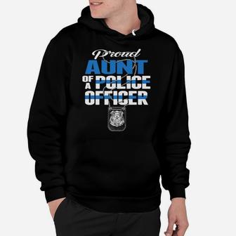 Proud Aunt Of A Police Officer - Thin Blue Line Auntie Gift Hoodie | Crazezy AU