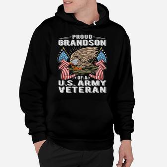 Proud Grandson Of A Us Army Veteran - Military Vet's Family Hoodie | Crazezy